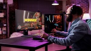Gamer playing online strategy game showcasing Hearthstats Interesting Facts and competitive gameplay insights